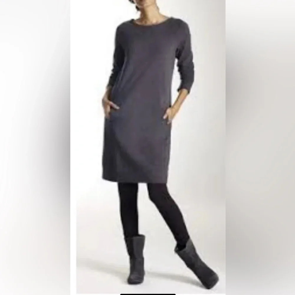 Pure Jill J. Jill Pure Jill‎ Charcoal Gray Textured Knit Shift Dress Size Small